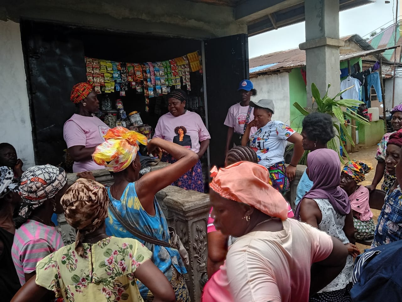 Community meeting with women in Sierra Leone
