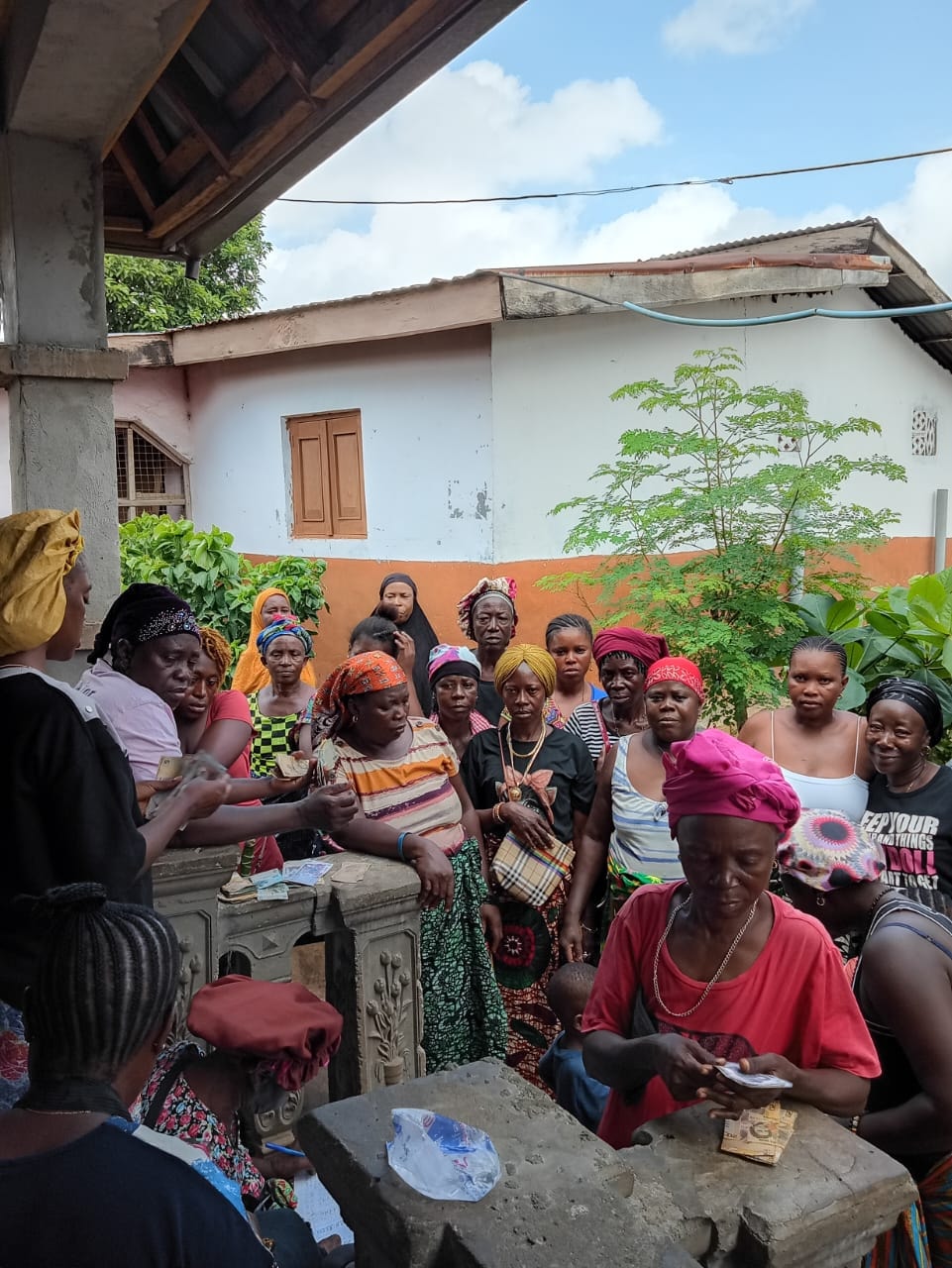 VSLA savings group meeting in Sierra Leone
